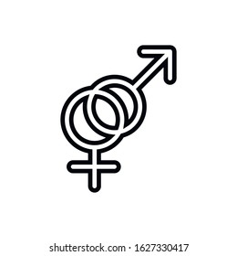 Simple gender line icon. Stroke pictogram. Vector illustration isolated on a white background. Premium quality symbol. Vector sign for mobile app and web sites.
