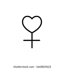 Einfaches Gender-Line-Symbol. Piktogramm anheben. Vektorillustration einzeln auf weißem Hintergrund. Qualitätszeichen von Premium. Vektorillustration-Zeichen für mobile App und Webseiten.