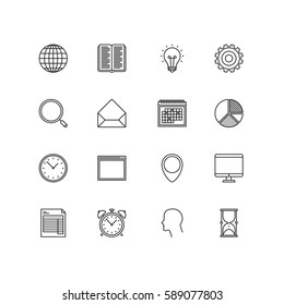 Simple General Icons Set in line style