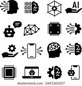 Simple Generative AI Solid Icon Set