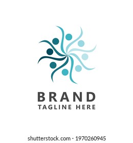 Simple generic abstract logo with blue color tone for your brand, organization and business