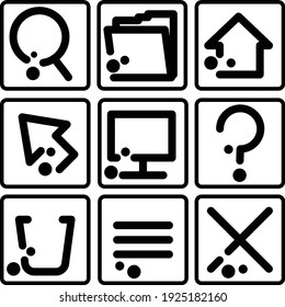 Simple Generic Icon Set for Starters and New Designers With Dots