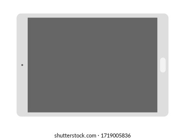 Simple generic tablet with a blank screen. Flat vector illustration.