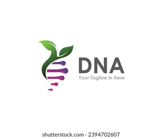 Design-Vorlage für die Inspiration eines einfachen genetischen Blattes für das Ökologo