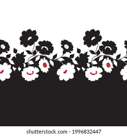 Simple gentle border in small-scale folk flower