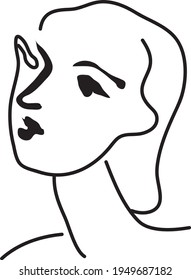 Simple gentle face vector illustration, vector illustration