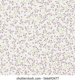 Simple gentle pattern in small-scale flower buds. Millefleurs. Shabby chic. Liberty style. Floral seamless background for textile or book covers, wallpapers, print, gift wrap and scrapbooking.