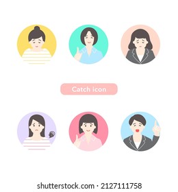 It's a simple and gentle women's icon set.It is useful for profiles, icons, and materials on the site.
