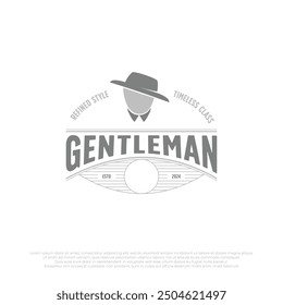 simple gentleman badge logo template. mafia logo illustration design. businessman logo vector emblem
