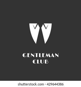 Simple gentleman club logo template design. Vector illustration.