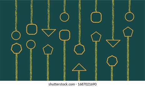 simple geoemtric background for backdrop and banner. dotted line style. dark green color