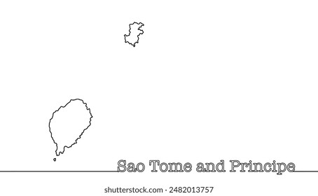 Simple geographical map of an island nation Sao Tome and Principe. The state is located in the Gulf of Guinea off the western coast of Africa.