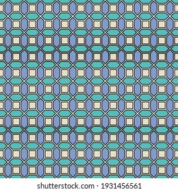 Simple geometirc seamless pattern vector design. Silver grid border for polygons and squares ornament. Decorative endless pattern. Interior decor print.