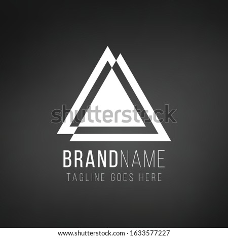 Simple geometri triangle logo design in a modern style. Technology business identity concept. Creative corporate template. Stock Vector illustration isolated on blak background.