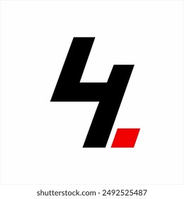 Diseño geométrico simple del logotipo de 4 L.