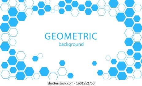Simple geometric abstract background blue color vector illustration with plase for text