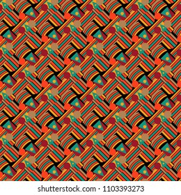 Simple geometric abstract shape seamless pattern. Vector illustration of unique bauhaus design. You can use for kids and adult design, branding style, interior 