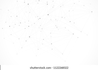 Simple geometric abstract vector illustration. Technology background with connected line and dots. Modern technological design for future world projects World Map