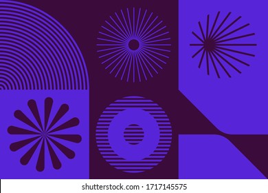 Simple geometric abstract vector pattern with simple shapes and monochrome colors. Geometric graphics composition, best use in web design, business card, invitation, poster, textile print, background.