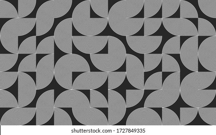 Simple geometric abstract vector pattern with black and white shapes. Geometric graphics composition, best use in web design, business card, invitation, poster, textile print, background.