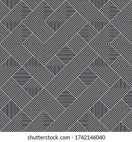 Simple geometric abstract vector pattern with black and white shapes. Geometric graphics composition, best use in web design, business card, invitation, poster, textile print, background.