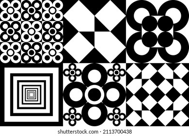 Simple geometric abstract vector pattern with simple shapes and monochrome colors. Geometric graphics composition, best use in web design, business card, 