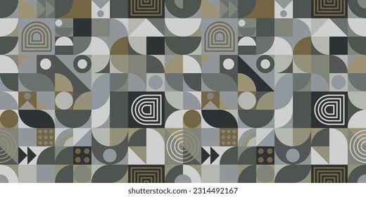 A simple geometric art poster with a simple shape and figure in gray tones. Abstract vector template design in scandinavian style. ESP 10.