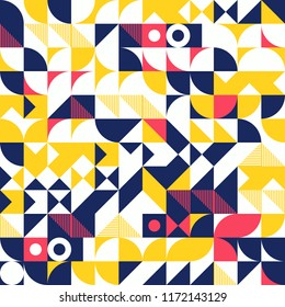 Simple geometric artwork with editable bold blocks. Scandinavian style. Universal abstract seamless pattern for wallpaper, web or prints cover, textile, ceramic tile etc.