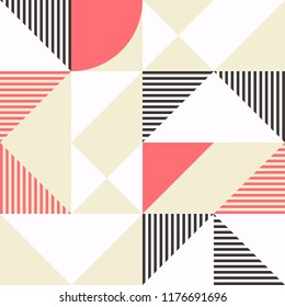 Simple geometric artwork with editable bold blocks. Scandinavian style. Universal abstract seamless pattern for wallpaper, web or prints cover, textile, ceramic tile etc.