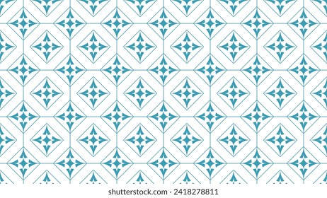 Simple geometric background with a blue color, Geometric pattern, Ornament pattern, fabric texture