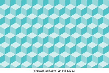 Simple geometric background cubes. Creative style illustration of blue color combination