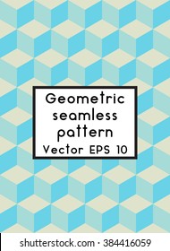 Simple geometric background. Geometric seamless pattern of diamonds and cubes. Abstract image with vibrant colors. Suitable for animation, printing, fabrics, textiles, and web