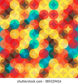 Simple geometric background. Geometric seamless pattern of diamonds and cubes. Abstract image with vibrant colors. Suitable for animation, printing, fabrics, textiles, and web