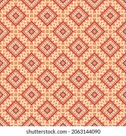 Simple geometric background with symmetrical ornament. Seamless vector pattern for textiles, wallpapers, wrapping paper and other surfaces. 
