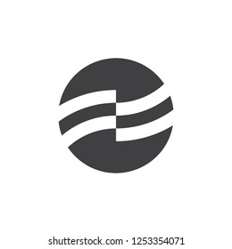 simple geometric ball stripes logo 