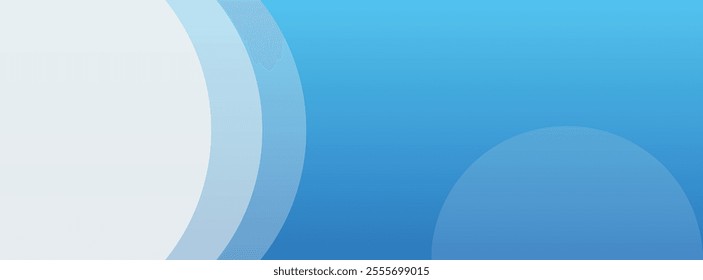 Simple geometric banner. Dynamic blue shapes composition with orange lines. Vector abstract background texture design, bright poster, banner