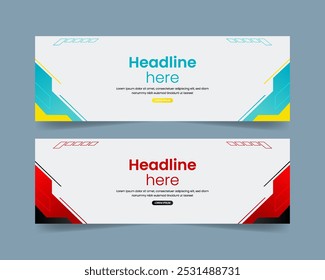 Simple geometric banner template design