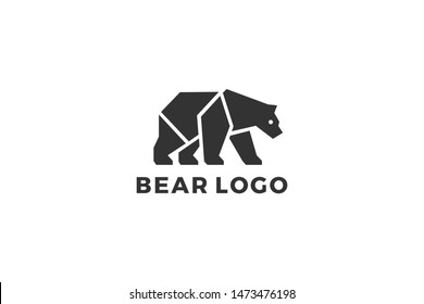 Simple Geometric Bear Logo For Mascot Or Logo Design