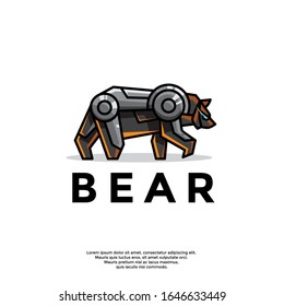 logo simple de oso geométrico, moderno diseño vectorial de iconos