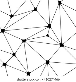 Simple geometric black and white seamless triangle pattern. Seamless triangle pattern from the thin lines with nodes.