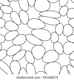 Simple geometric black and white seamless circular pattern from the thin lines.
