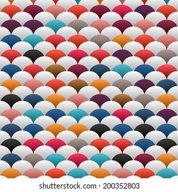 Simple geometric blobs regular colorful seamless vector background