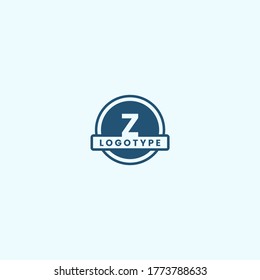 simple geometric blue circle Z logotype design concept