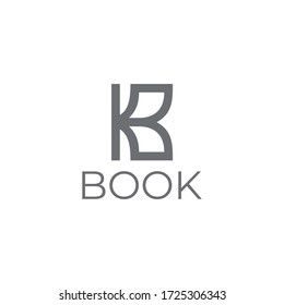 simple geometric book letter k education symbol logo vector