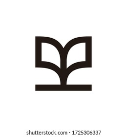 simple geometric book lines art education symbol logo vector