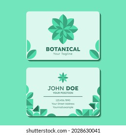 Simple Geometric Botanical Business card