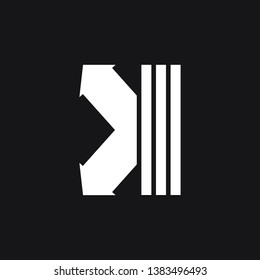 simple geometric bounce arrow logo vector