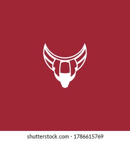 simple geometric bull head logo