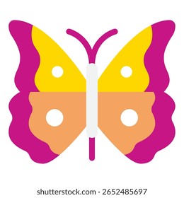 Simple geometric butterfly icon in vector style.