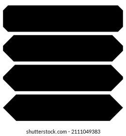 Simple geometric button, banner, plaque shape, design element vector. Empty, blank rectangle tag, label